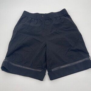 Trendiano Mens Shorts Medium Black Never Walk Backward Zipper Elastic Waist